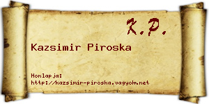 Kazsimir Piroska névjegykártya